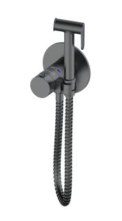 Гигиенический душ со смесителем Wonzon & Woghand WW-88829909-BGM с термостатом тёмный графит